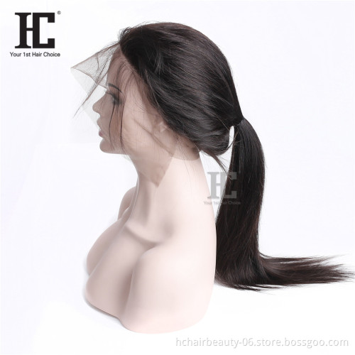 High Quality Human Hair Wigs 360 lace front Wig Brazilian Human Hair Cuticle Aligned Baby Hair Straight 360Lace Frontal Wig